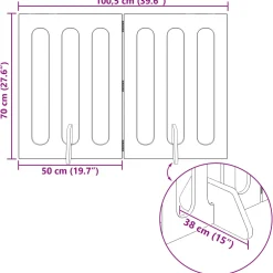 vidaXL Opvouwbaar huisdierhek 2 st Sonoma Eiken 100,5 x 38 x 70 cm