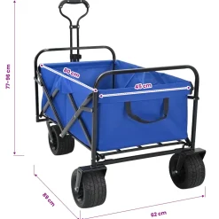 vidaXL Opvouwbare boodschappentrolley 89 x 63 x 96 cm Blauw 200 kg