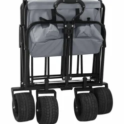 vidaXL Opvouwbare boodschappentrolley 89 x 63 x 96 cm Grijs 200 kg