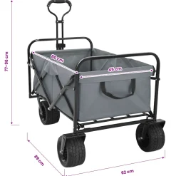 vidaXL Opvouwbare boodschappentrolley 89 x 63 x 96 cm Grijs 200 kg