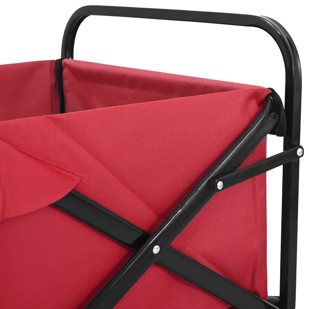 vidaXL Opvouwbare boodschappentrolley 89 x 63 x 96 cm Rood 200 kg