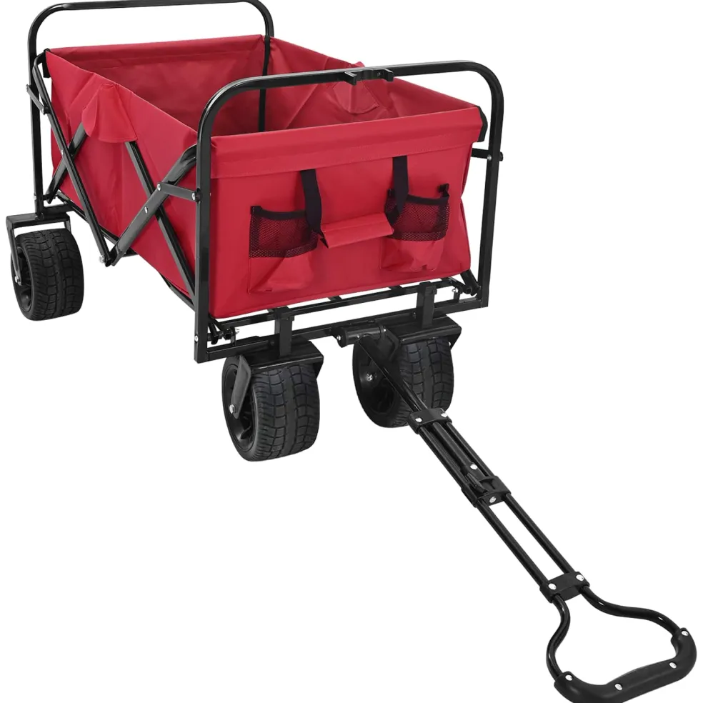 vidaXL Opvouwbare boodschappentrolley 89 x 63 x 96 cm Rood 200 kg