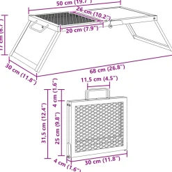 vidaXL Opvouwbare Camping Grill 31,5 x 26,5 x 4 cm Legeringen Staal