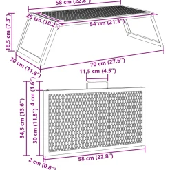 vidaXL Opvouwbare Camping Grill 58 x 31 x 2 cm Legeringen Staal Zwart