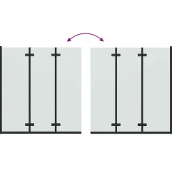 vidaXL Opvouwbare Douchewand Zwart 130 x 138 cm ESG-glas en aluminium