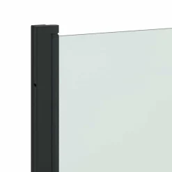 vidaXL Opvouwbare Douchewand Zwart 130 x 138 cm ESG-glas en aluminium