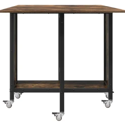 vidaXL Opvouwbare eettafel met wielen 130 x 80 x 76,5 cm staal PB