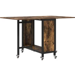 vidaXL Opvouwbare eettafel met wielen 130 x 80 x 76,5 cm staal PB