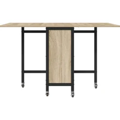 vidaXL Opvouwbare eettafel met wielen 130 x 80 x 76,5 cm staal PB