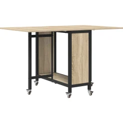 vidaXL Opvouwbare eettafel met wielen 130 x 80 x 76,5 cm staal PB