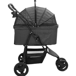 vidaXL Opvouwbare Huisdierenwagen Zwart 78 x 54 x 101 cm Polyester