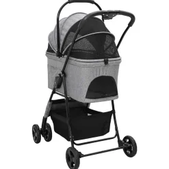 vidaXL Opvouwbare Huisdierenwagen Grijs 81 x 47 x 99 cm Polyester
