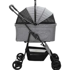 vidaXL Opvouwbare Huisdierenwagen Grijs 81 x 47 x 99 cm Polyester