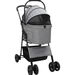 vidaXL Opvouwbare Huisdierenwagen Grijs 81 x 47 x 99 cm Polyester