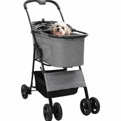 vidaXL Opvouwbare Huisdierenwagen Grijs 81 x 47 x 99 cm Polyester