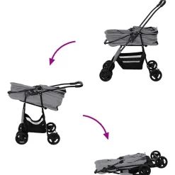 vidaXL Opvouwbare Huisdierenwagen Grijs 81 x 47 x 99 cm Polyester