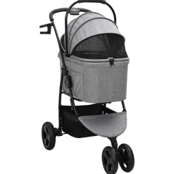 vidaXL Opvouwbare Huisdierenwagen Grijs 78 x 54 x 101 cm Polyester