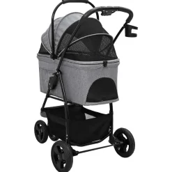 vidaXL Opvouwbare Huisdierenwagen Grijs 78 x 54 x 101 cm Polyester