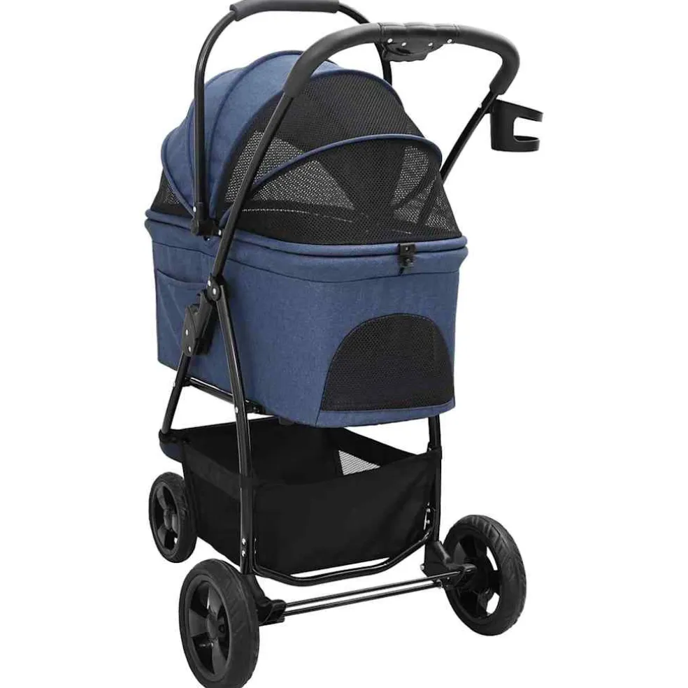 vidaXL Opvouwbare Huisdierenwagen Blauw 78 x 54 x 101 cm Polyester