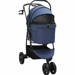 vidaXL Opvouwbare Huisdierenwagen Blauw 78 x 54 x 101 cm Polyester