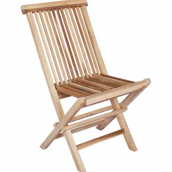 vidaXL Opvouwbare Tuinstoel 2 st Naturel Massief Teakhout