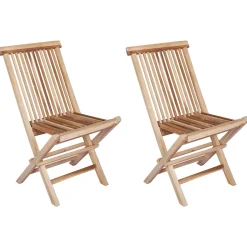 vidaXL Opvouwbare Tuinstoel 2 st Naturel Massief Teakhout