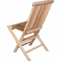 vidaXL Opvouwbare Tuinstoel 2 st Naturel Massief Teakhout
