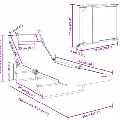vidaXL Opvouwbare zonnebed Groen 182 x 55 x 85,5 cm Textileen