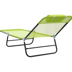vidaXL Opvouwbare zonnebed Groen 182 x 55 x 85,5 cm Textileen