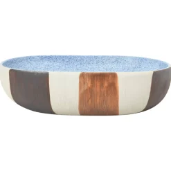 vidaXL Opzetwasbak ovaal 59x40x14 cm keramiek meerkleurig