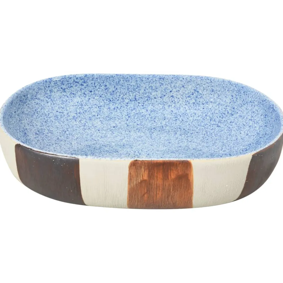 vidaXL Opzetwasbak ovaal 59x40x14 cm keramiek meerkleurig