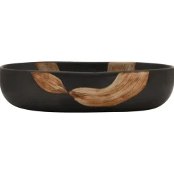 vidaXL Opzetwasbak ovaal 59x40x14 cm keramiek zwart