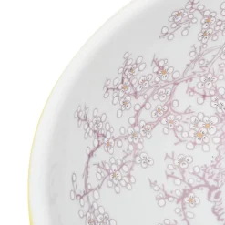 vidaXL Opzetwasbak rond Φ41x14 cm keramiek wit en geel