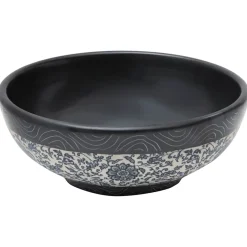 vidaXL Opzetwasbak rond Φ41x14 cm keramiek zwart en blauw