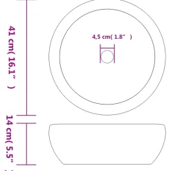 vidaXL Opzetwasbak rond Φ41x14 cm keramiek zwart en bruin