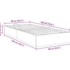 vidaXL Ottoman Bedframe met opslag Taupe 90 x 190 cm Stof