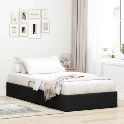 vidaXL Ottoman Bedframe met opslag Zwart 90 x 190 cm Stof