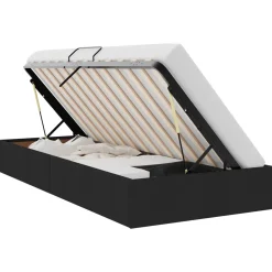 vidaXL Ottoman Bedframe met opslag Zwart 90 x 190 cm Stof