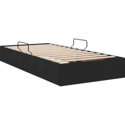 vidaXL Ottoman Bedframe met opslag Zwart 90 x 190 cm Stof