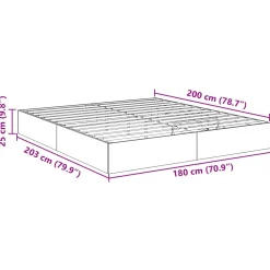 vidaXL Ottoman Bedframe Wit 180 x 200 cm Geconstrueerd hout