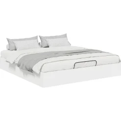 vidaXL Ottoman Bedframe Wit 180 x 200 cm Geconstrueerd hout