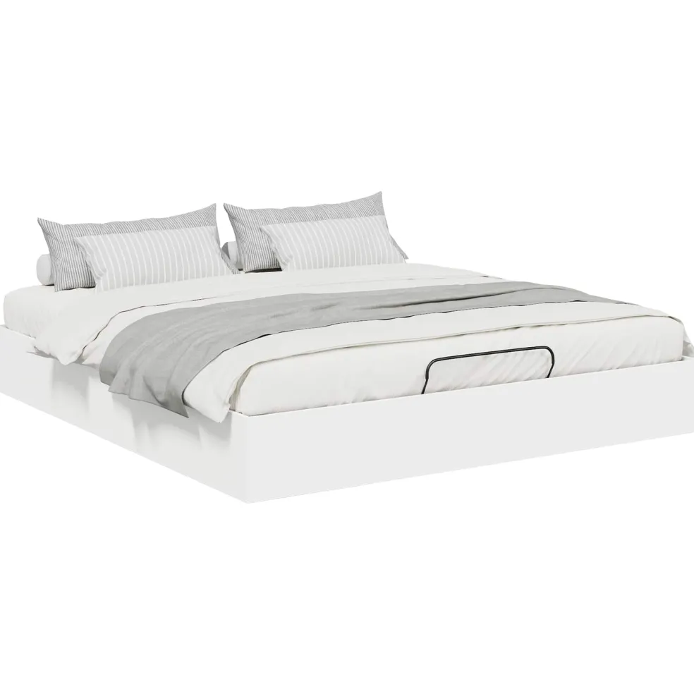 vidaXL Ottoman Bedframe Wit 180 x 200 cm Geconstrueerd hout