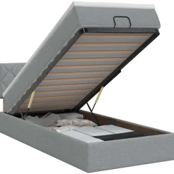 vidaXL Ottoman bed met matras Lichtgrijs 80 x 200 cm Stof