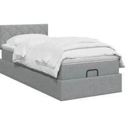 vidaXL Ottoman bed met matras Lichtgrijs 80 x 200 cm Stof