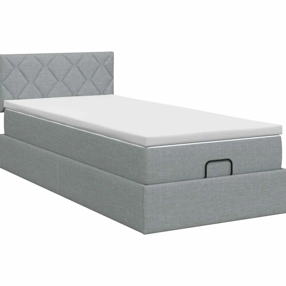 vidaXL Ottoman bed met matras Lichtgrijs 80 x 200 cm Stof