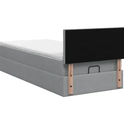 vidaXL Ottoman bed met matras Lichtgrijs 80 x 200 cm Stof