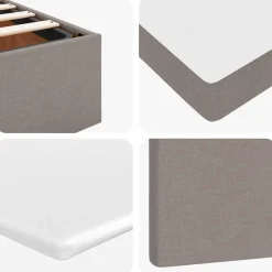 vidaXL Ottoman bed met matras 80x200cm stof taupe