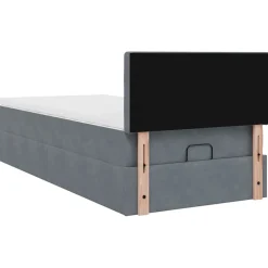 vidaXL Ottoman bed met matras en LED's 80x200cm fluweel donkergrijs