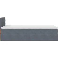 vidaXL Ottoman bed met matras en LED's 80x200cm fluweel donkergrijs