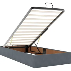vidaXL Ottoman bed met matras en LED's 80x200cm fluweel donkergrijs